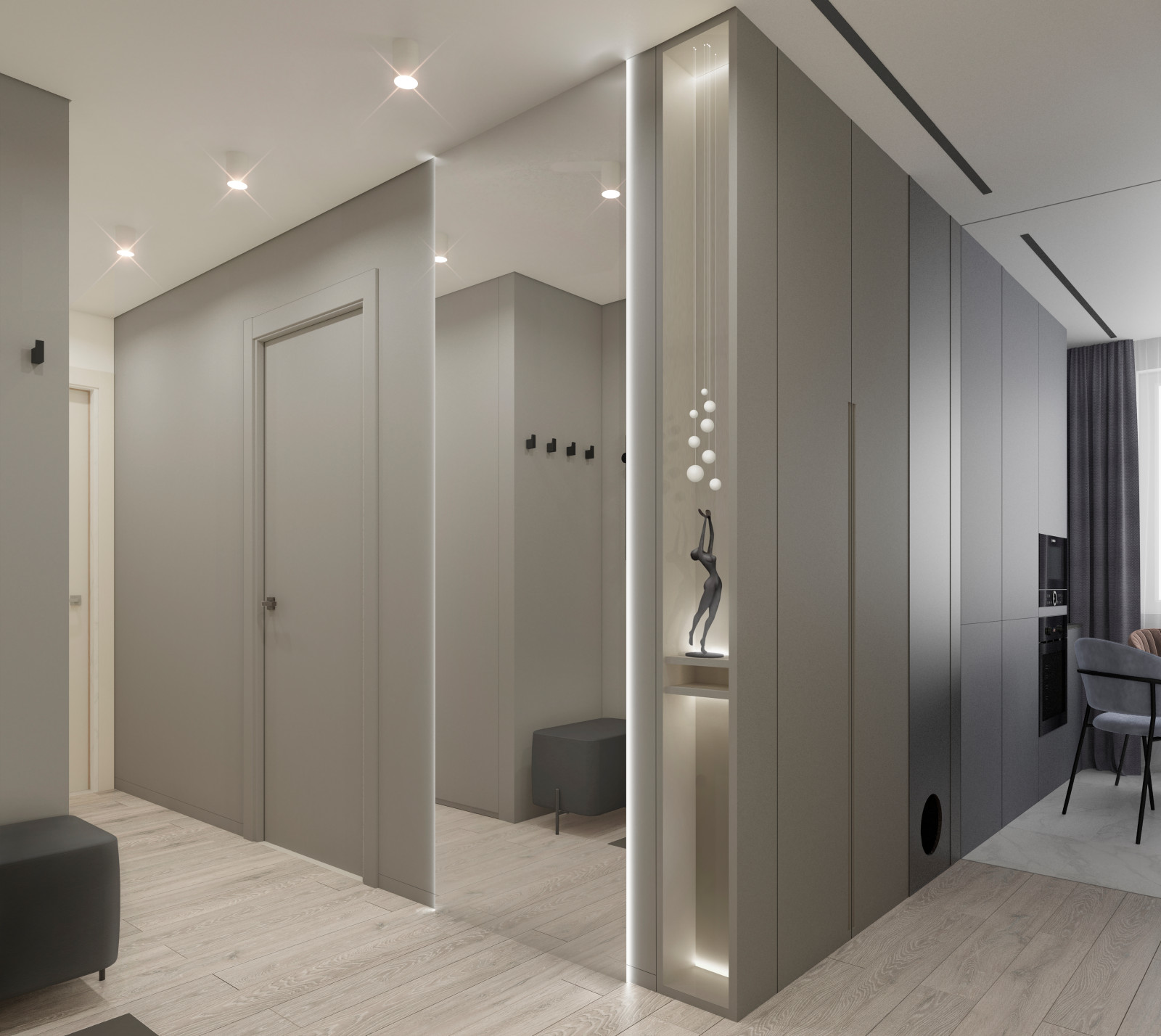 Дизайн двухкомнатной квартиры, 54 м2