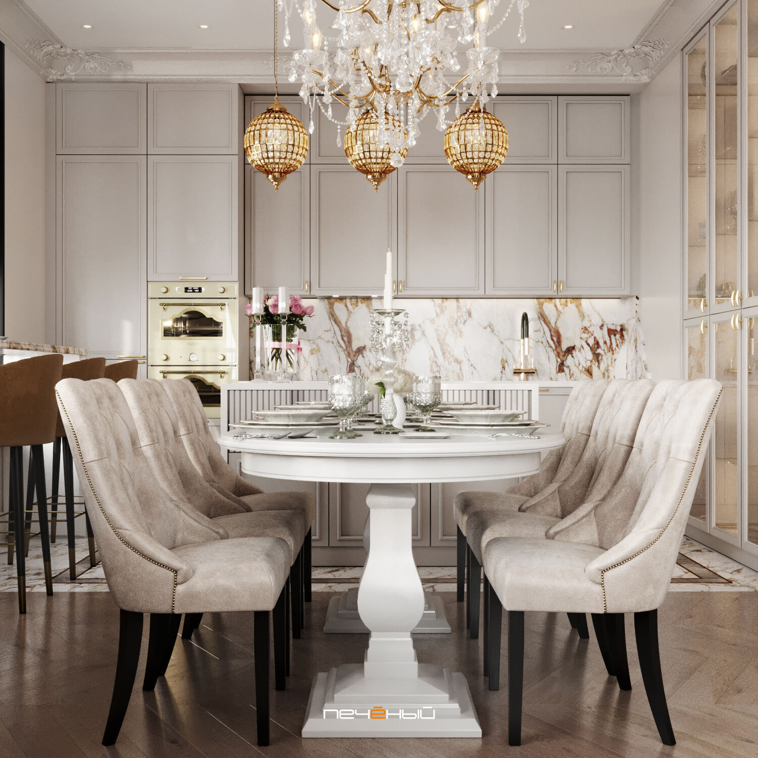 Обложка проекта: 2025 Дизайн 3-комнатной квартиры 90 м² в классическом стиле, Москва, ЖК Остров