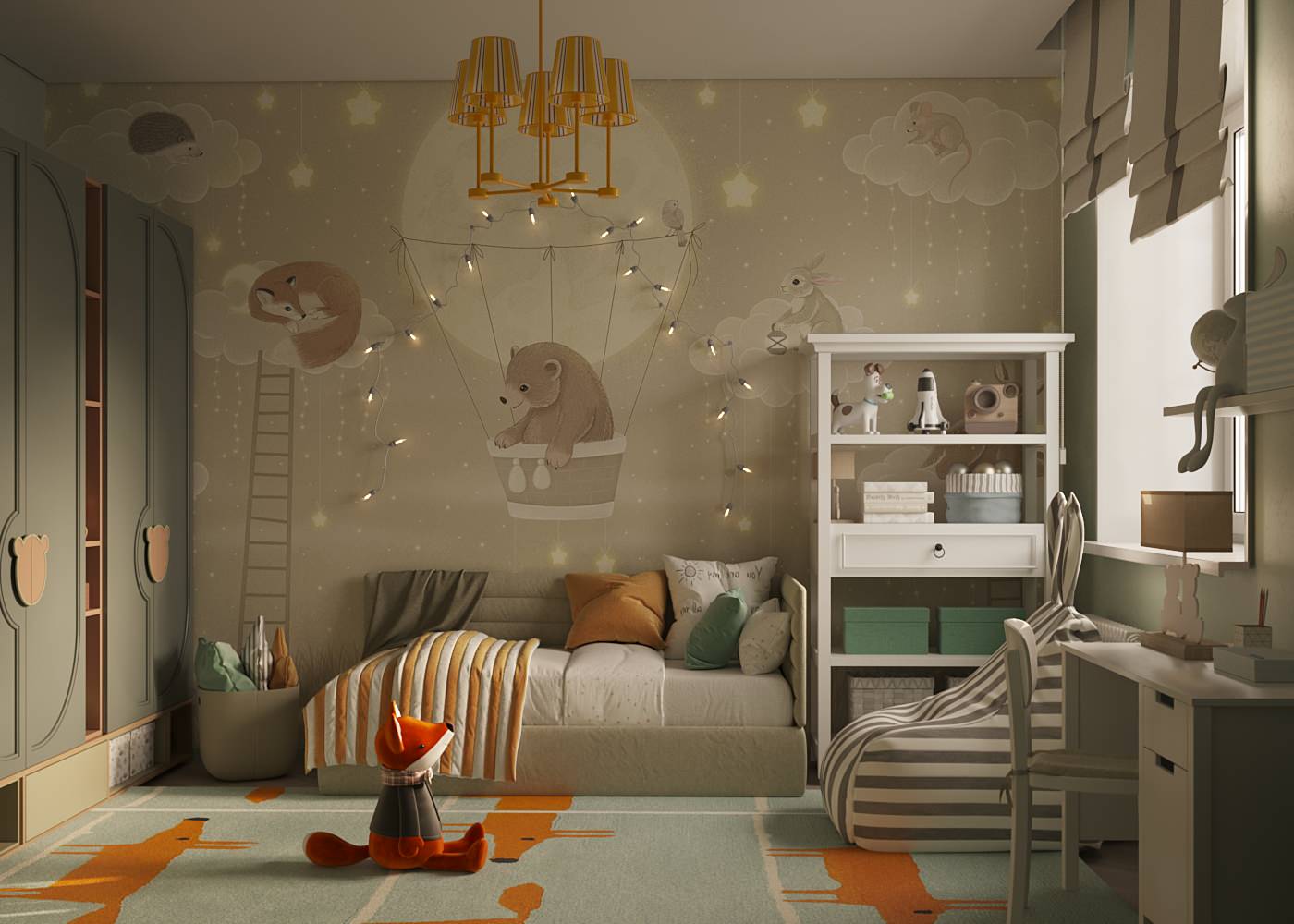 Обложка проекта: Детская в современном стиле, 15 м