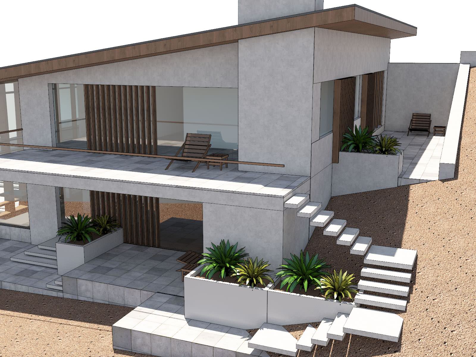 Дом у моря на склоне