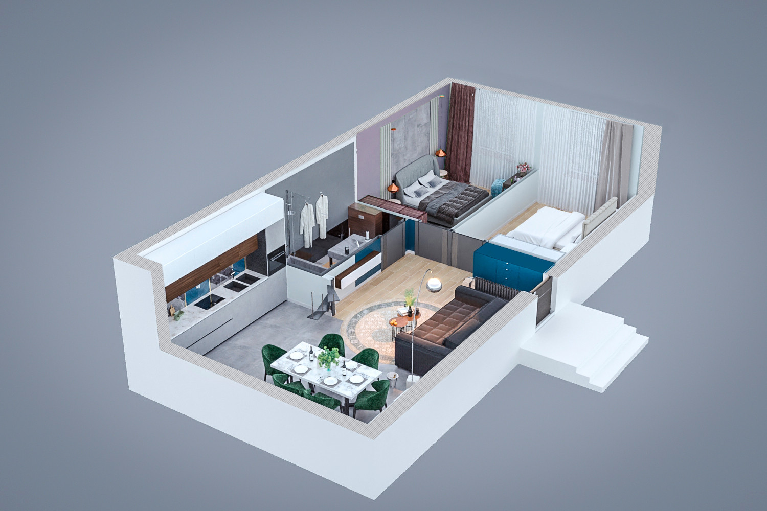 Разработка визуальной концепции шоурума (97 м2) для застройщика в г. Уфа