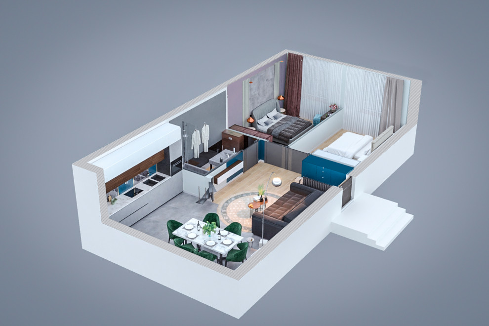 Разработка визуальной концепции шоурума (97 м2) для застройщика в г. Уфа