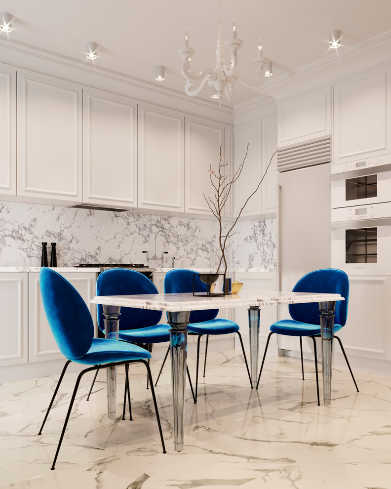 Интерьер кухни-гостиной в современном классическом стиле