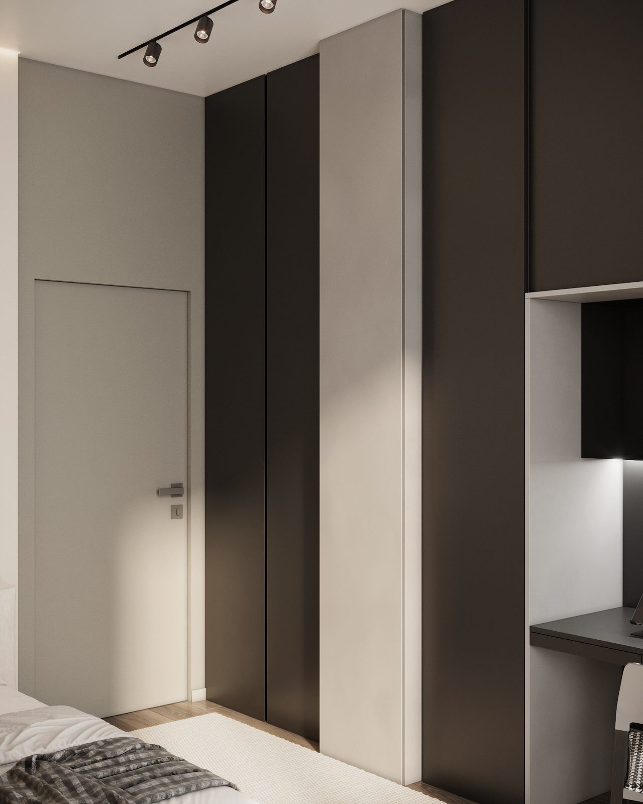 Монохромная квартира с террасой.