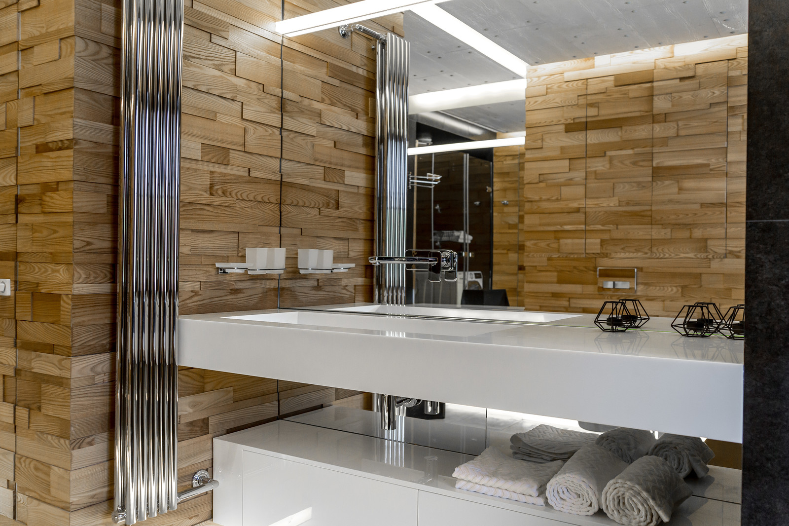 Ванная в светящемся бетоне