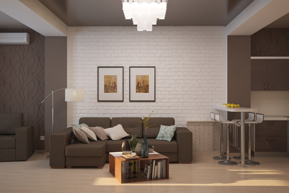Minimalist style apartment interior in Sevastopol
