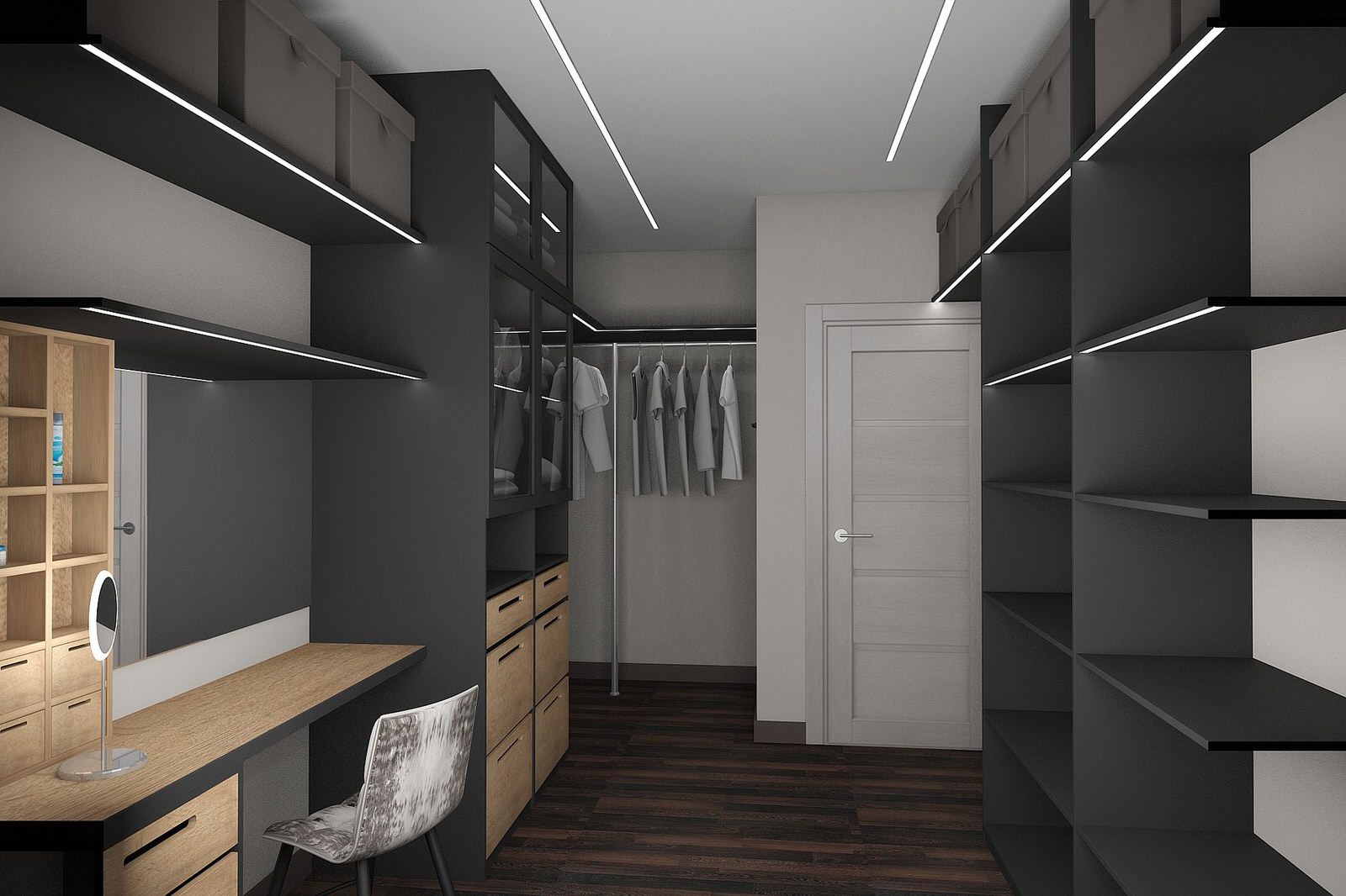 Геометрия цвета.Гардеробная и  бытовая комнаты.