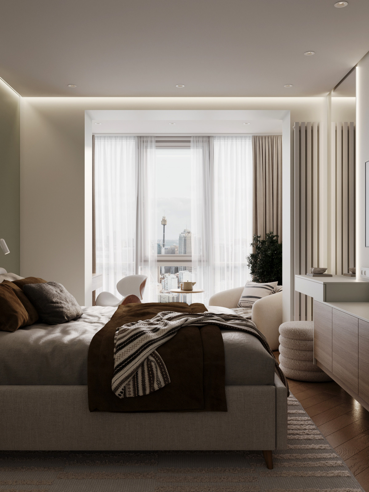 Трехкомнатная квартира в городе Дубнаа