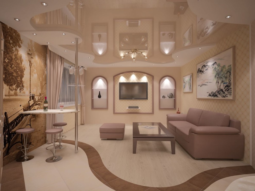 интерьер гостиной-студии