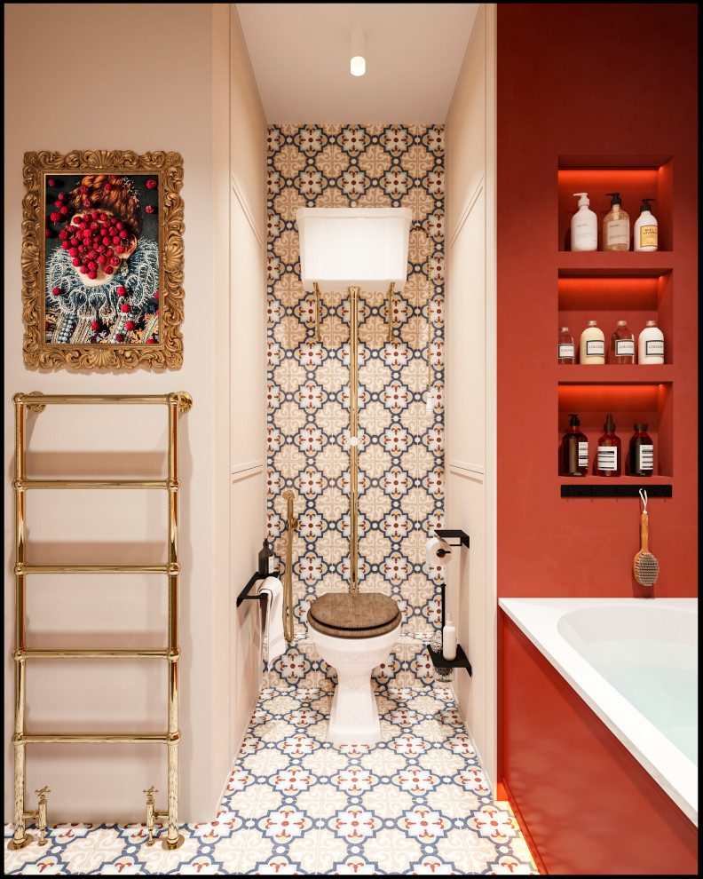 Эклектичный проект квартиры с огромной гардеробной с окном