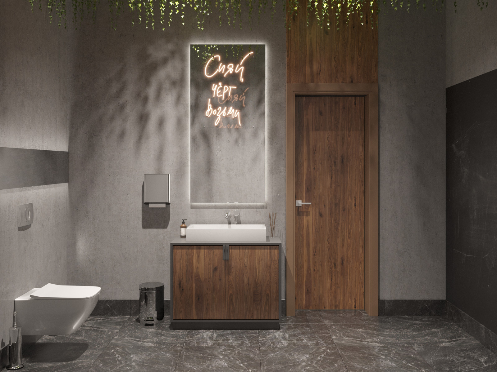 Дизайн интерьера салона в стиле лофт