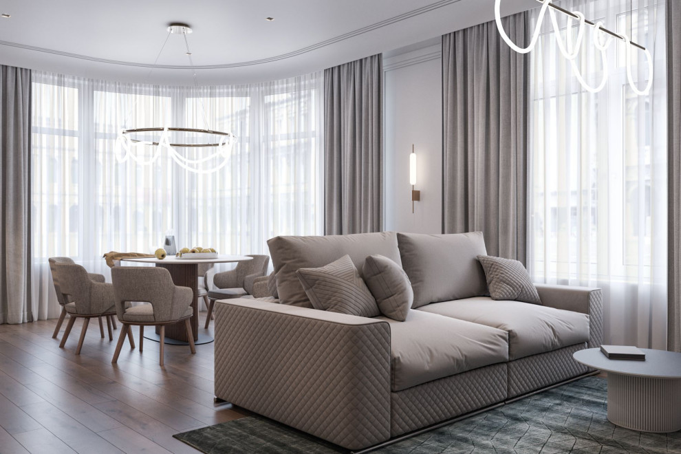 Просторная кухня гостиная