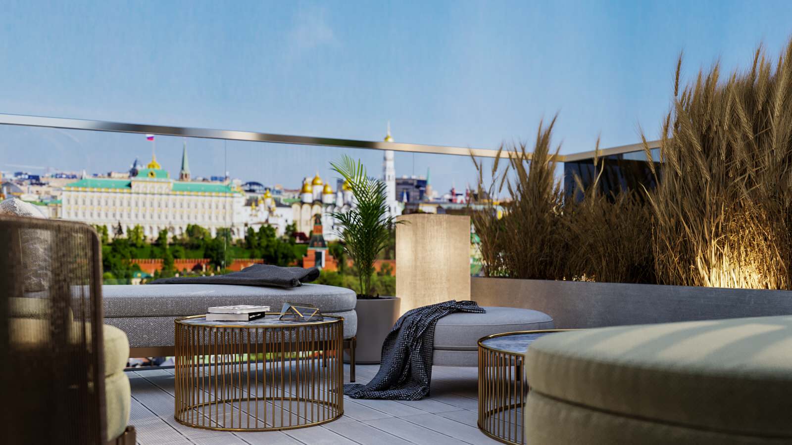 Терраса в Центре Москвы с видом на Исторический центр