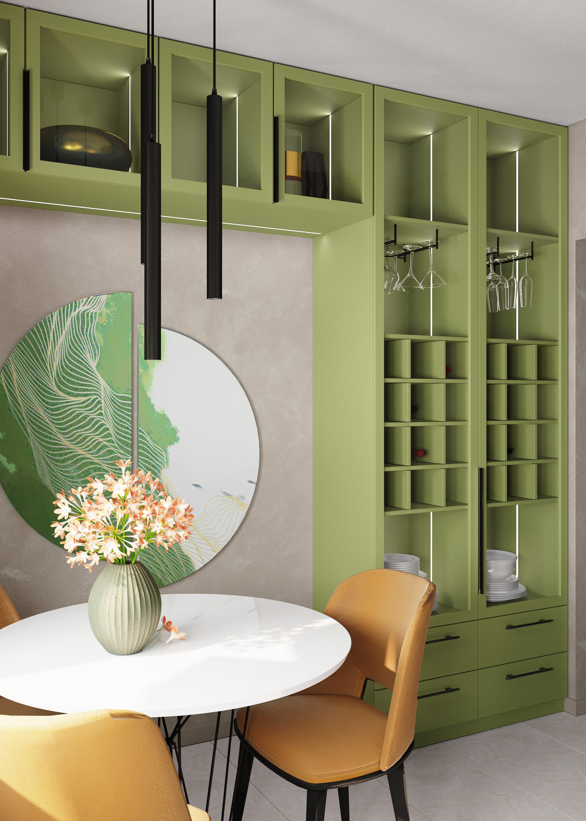 Освежающая кухня для Коттеджа