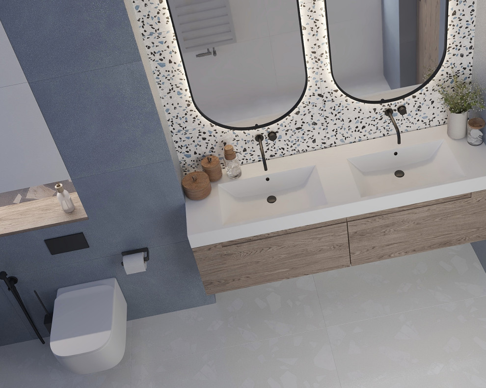 Проект санузла в трехэтажном доме на улице Красная в городе Калининград