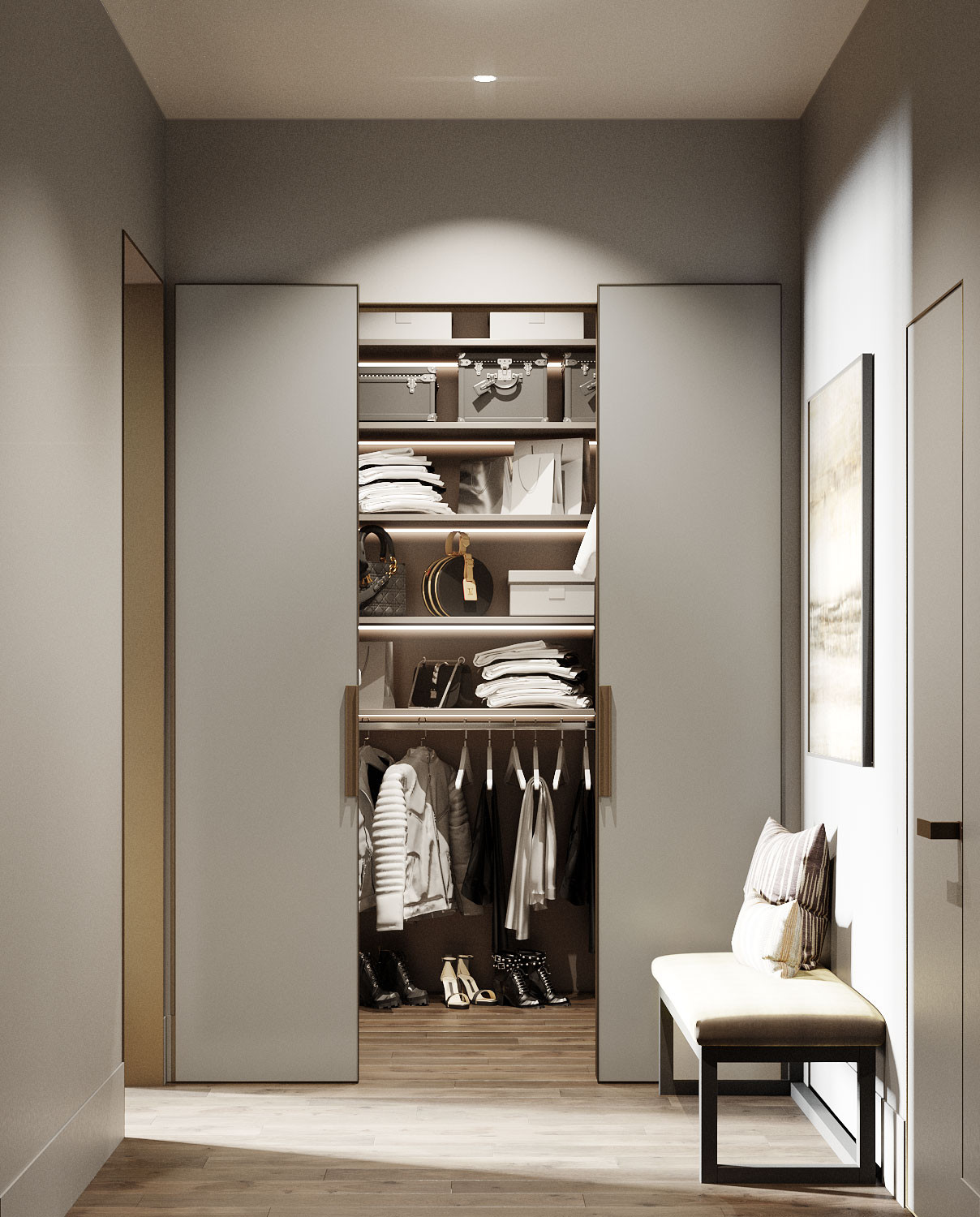 Лаконичный интерьер в элегантных оттенках серого и бежевого