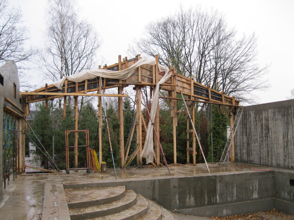 Кровля над бассейном (фермы ножницы)