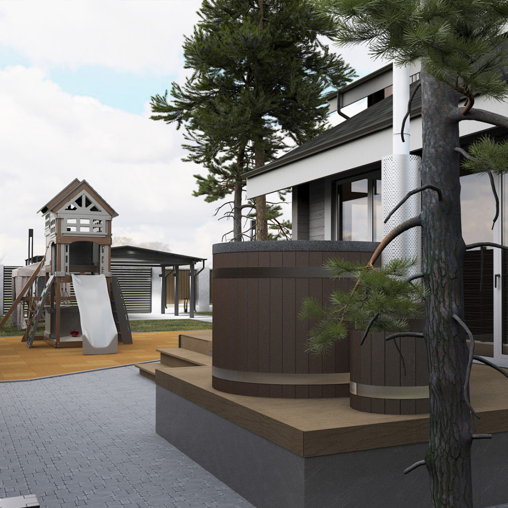 Дом из клееного бруса с двумя банями