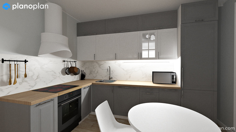 Яркая однокомнатная квартира с гардеробной и без (2 варианта планировки)