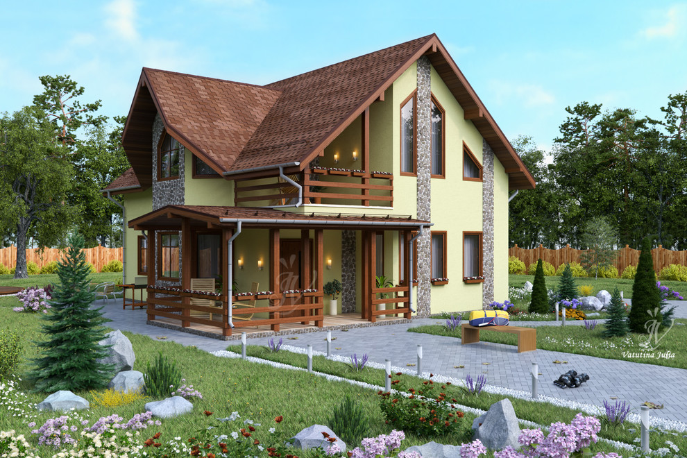 Обложка проекта: Визуализация индивидуального двухэтажного дома с эркером