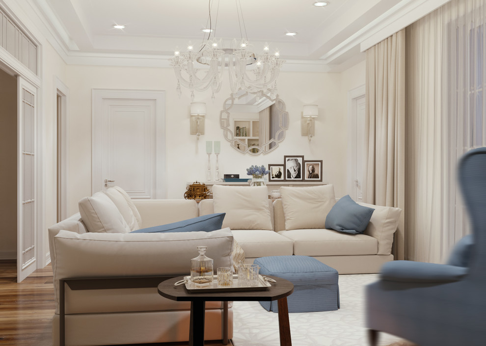 3D Визуализация. Уютная гостиная с ободеной зоной