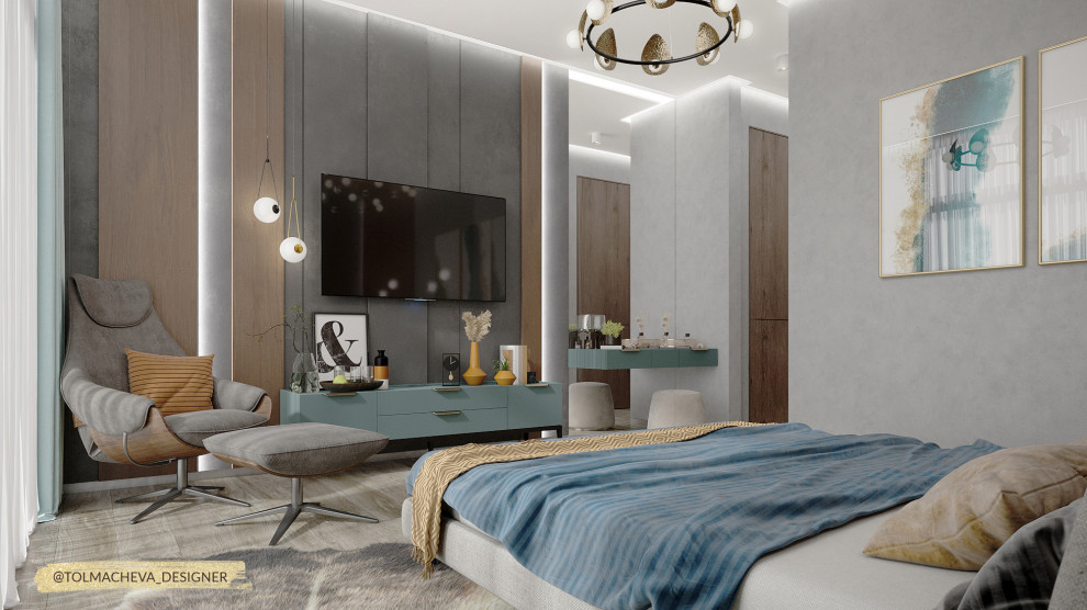 Дизайн мастер-спальни в частном жилом доме