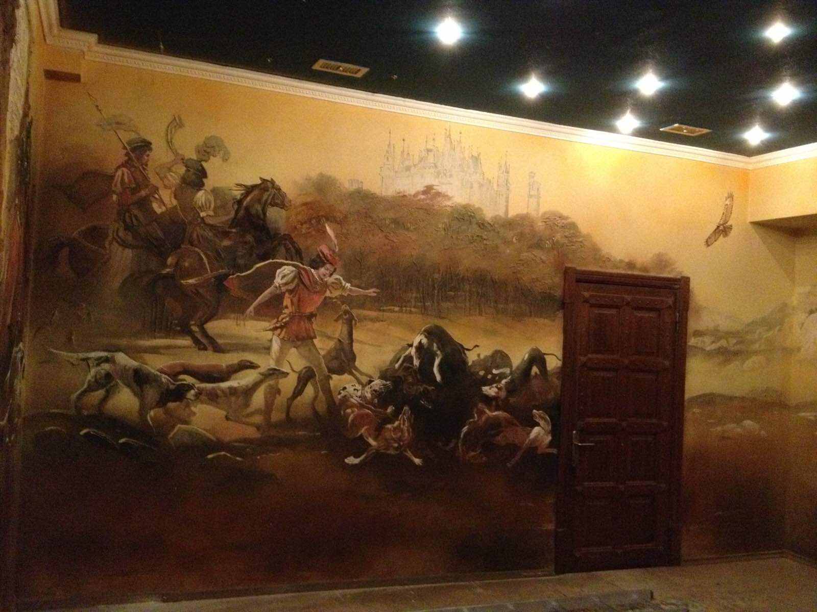 Частный дом. Краснодар. Роспись стен и потолка.