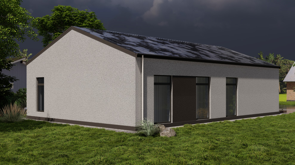 Одноэтажный дом с кухней-гостиной, вторым светом, кабинетом и двумя спальнями