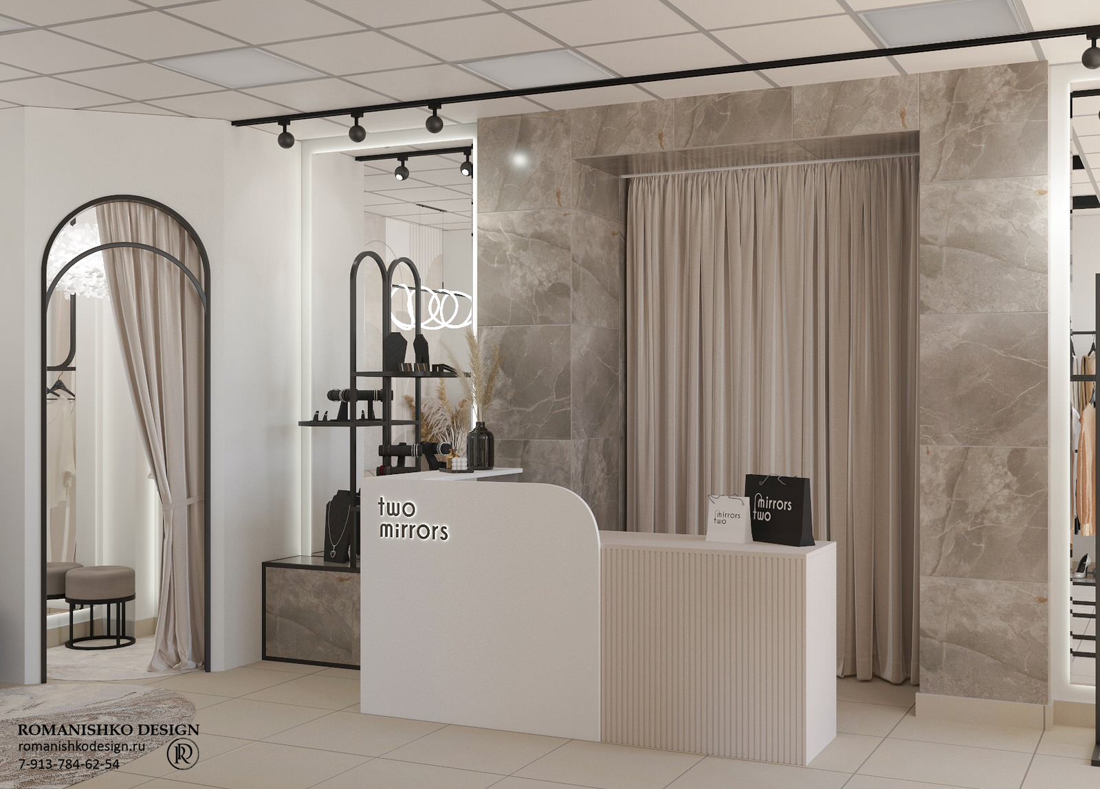 Дизайн выставочного зала шоурума женской одежды