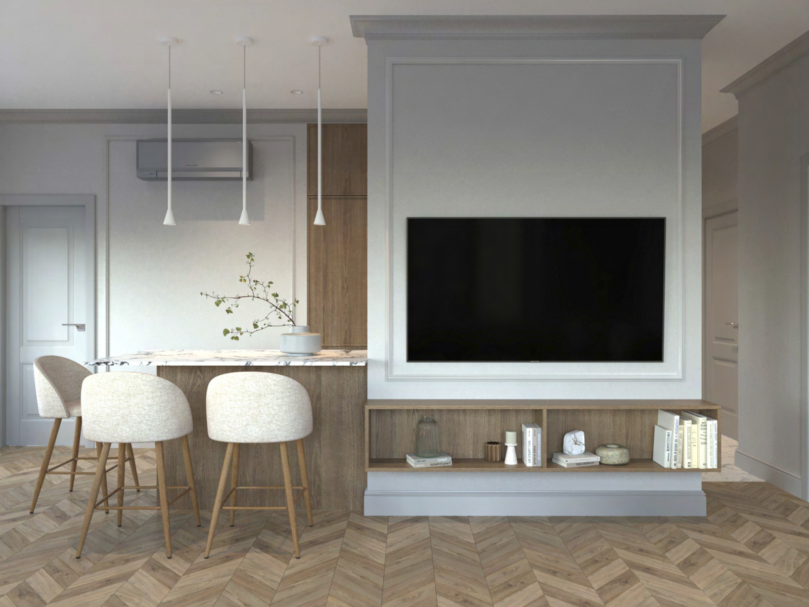 Дизайн проект ЖК Серебряный Фонтан 78м2