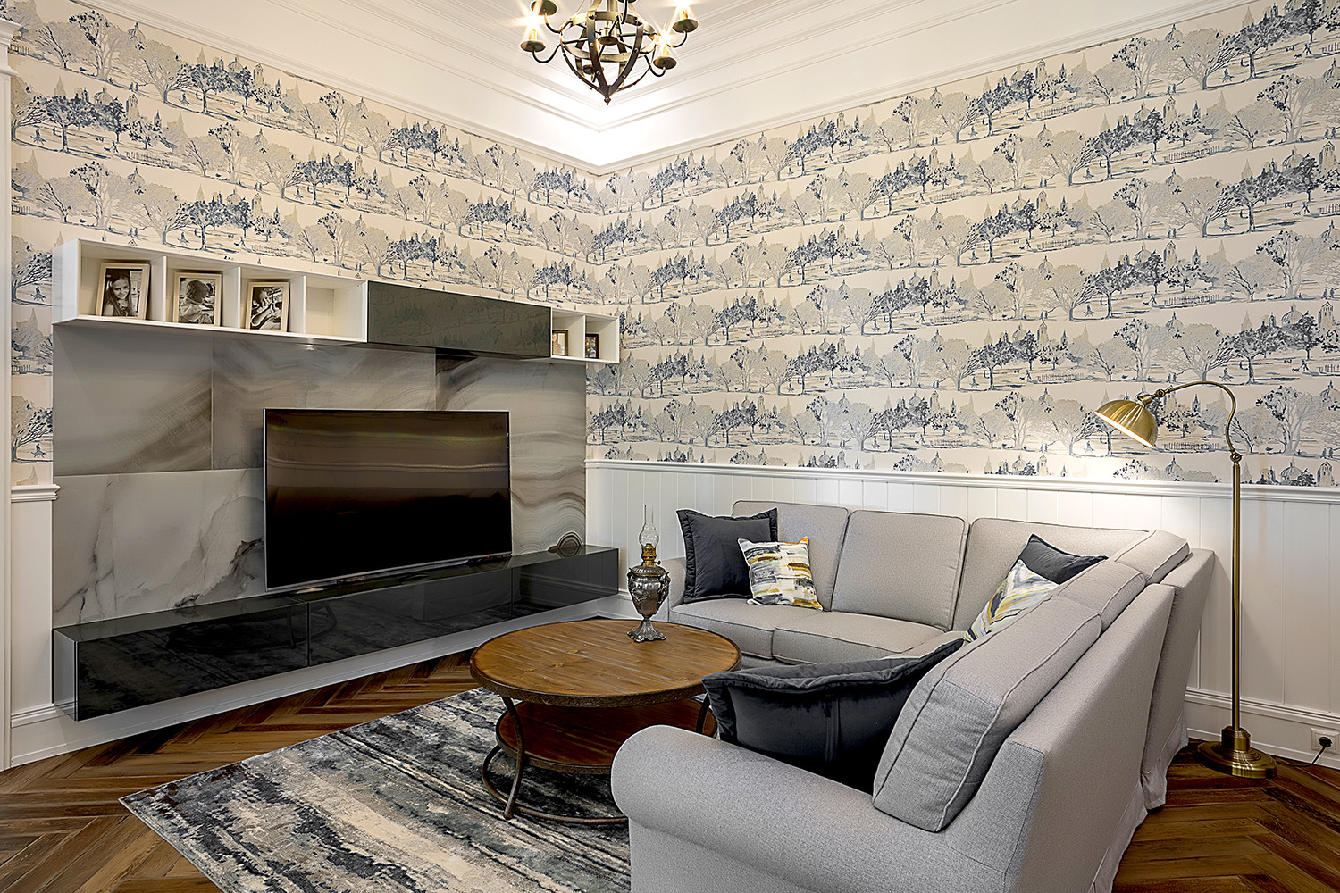 Гостиная "Деревенский шик с историей"