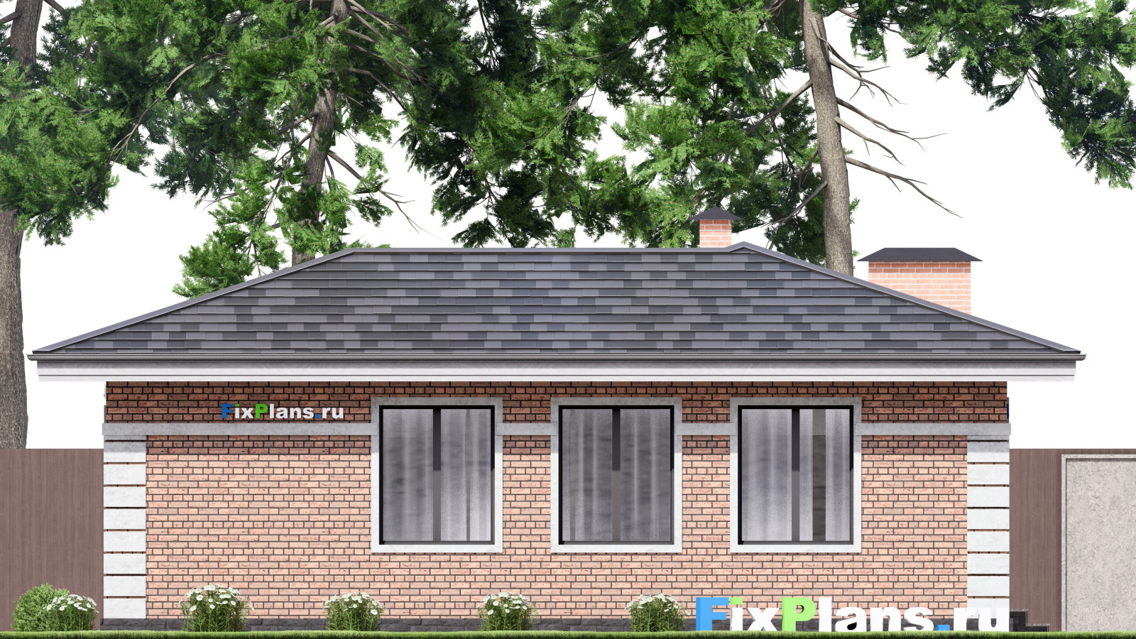 Проект одноэтажного дома 15х11м S104м2 F-15344