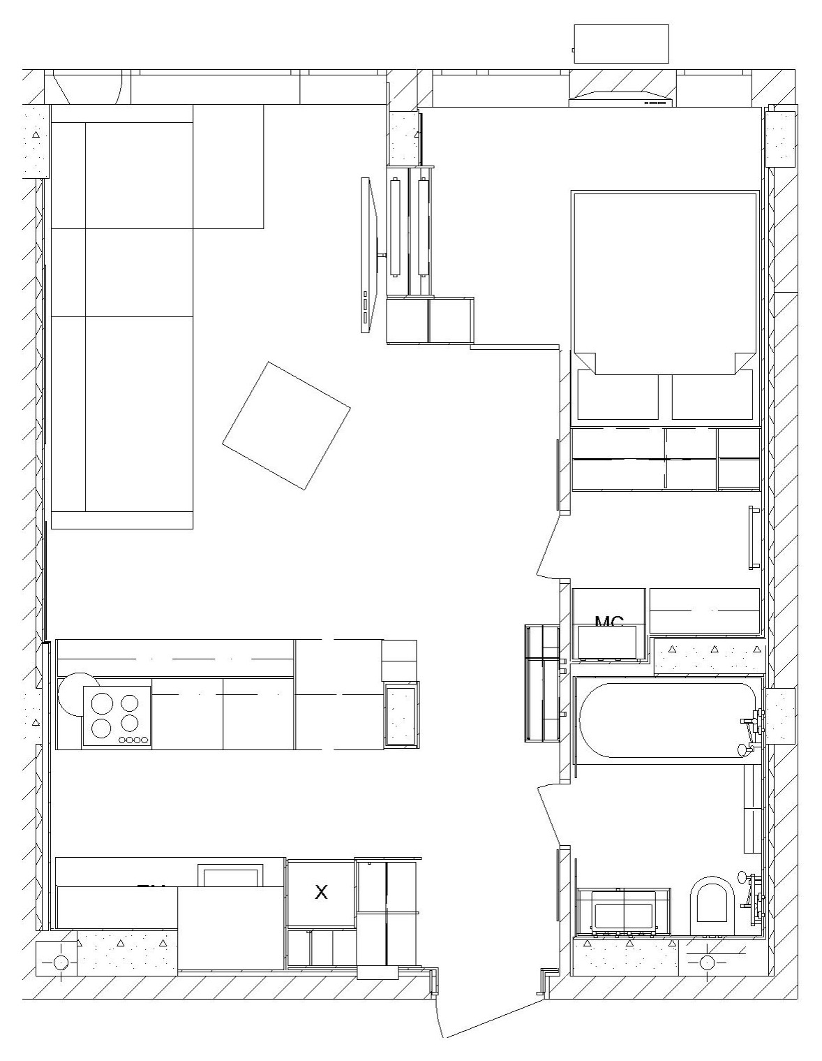 Houzz Украина: Небольшая квартира с насыщенными оттенками