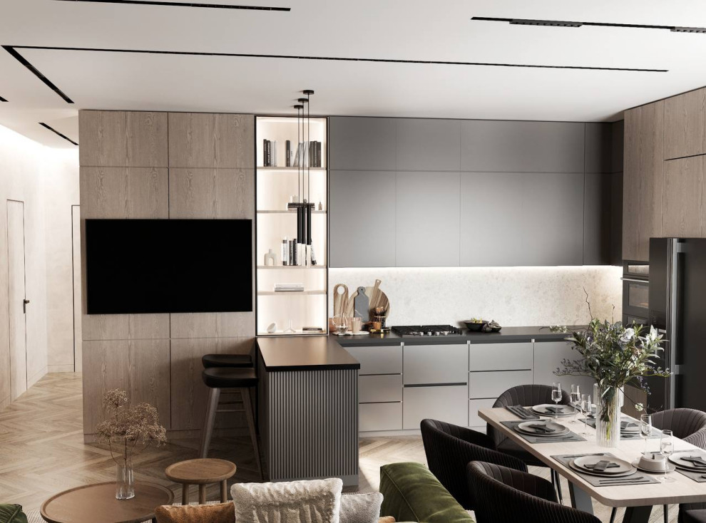 ДИЗАЙН ПРОЕКТ С ОЛИВКОВЫМИ ОТТЕНКАМИ