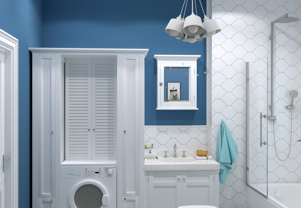 Санузел с окном в частном доме