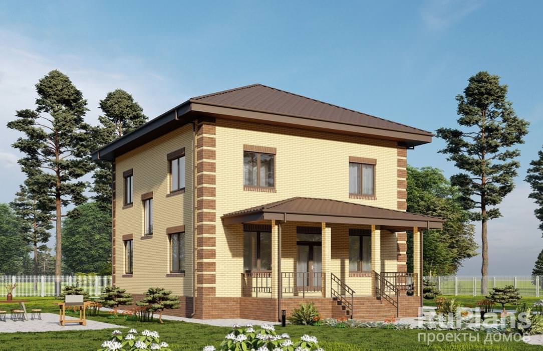 Rg5980 - Проект индивидуального двухэтажного жилого дома с чердаком и террасами