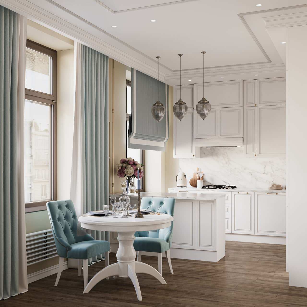 Дизайн-проект квартиры в "Сталинке" в классическом стиле