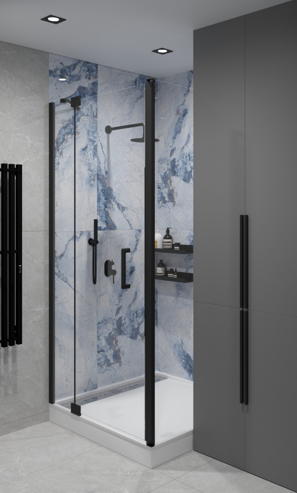 Квартира в современном стиле с синим акцентом