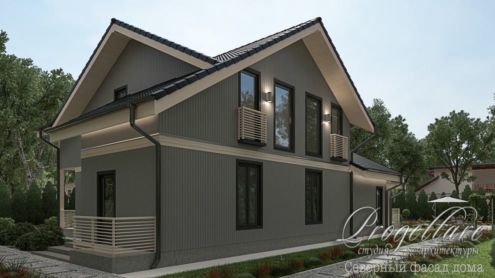 дизайн-проект загородного дома, разработка фасадов