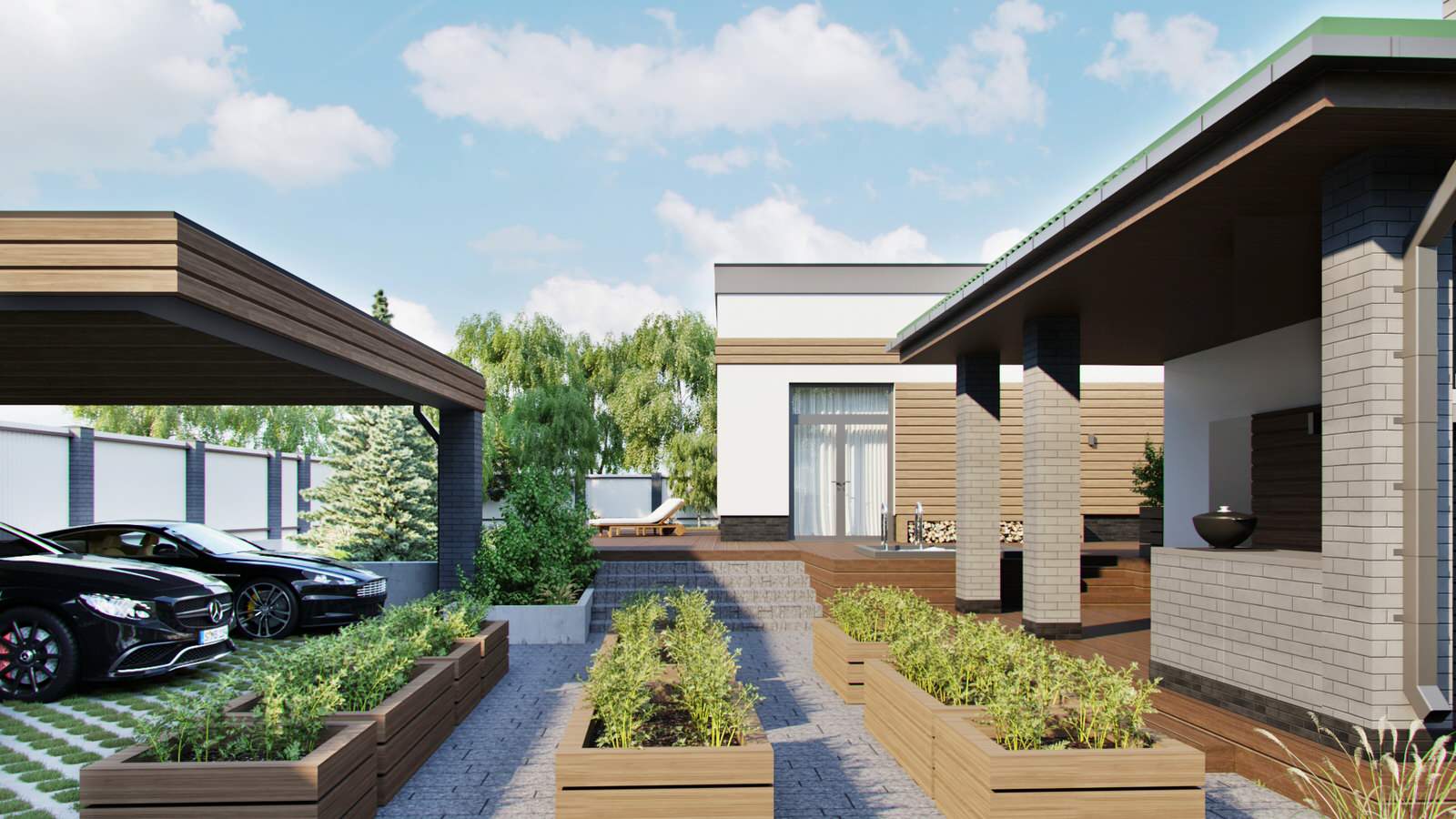 Одноэтажный загородный дом