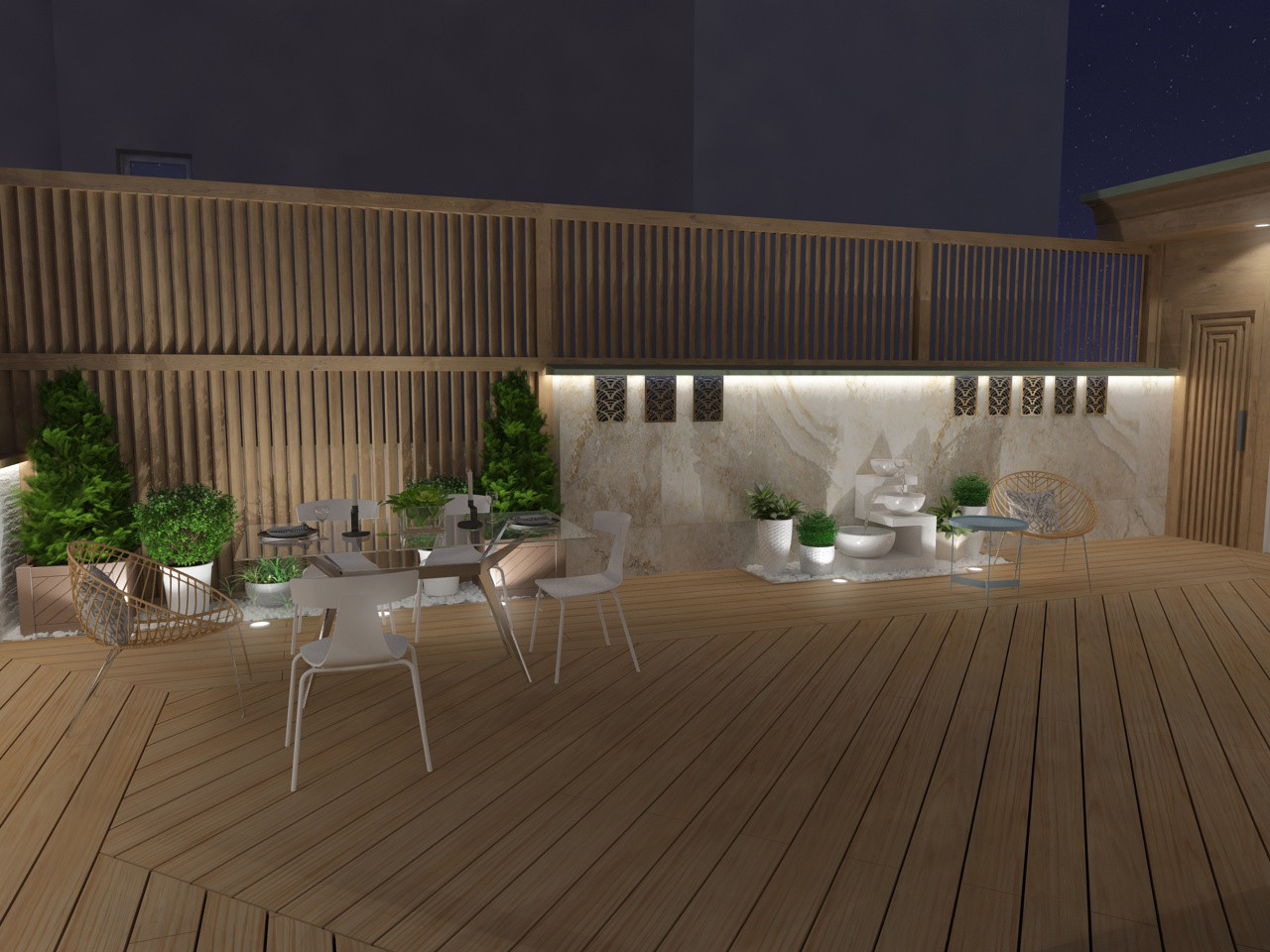 Терраса на крыше дома