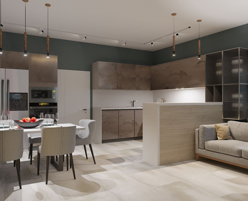 Современная гостинная с Камином