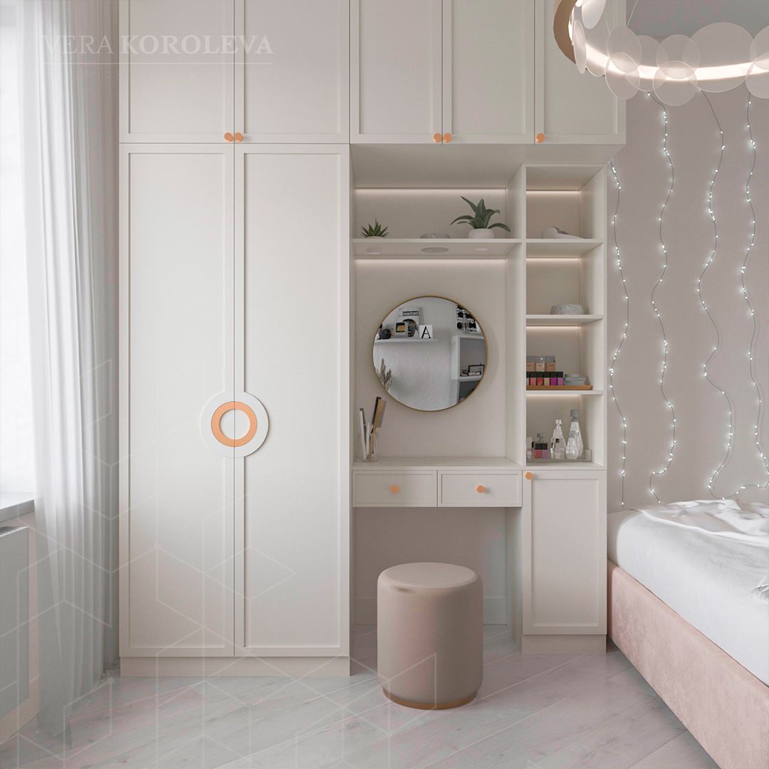 Дизайн двухкомнатной квартиры для семьи с девушкой-подростком в ЖК "Ультра Сити"