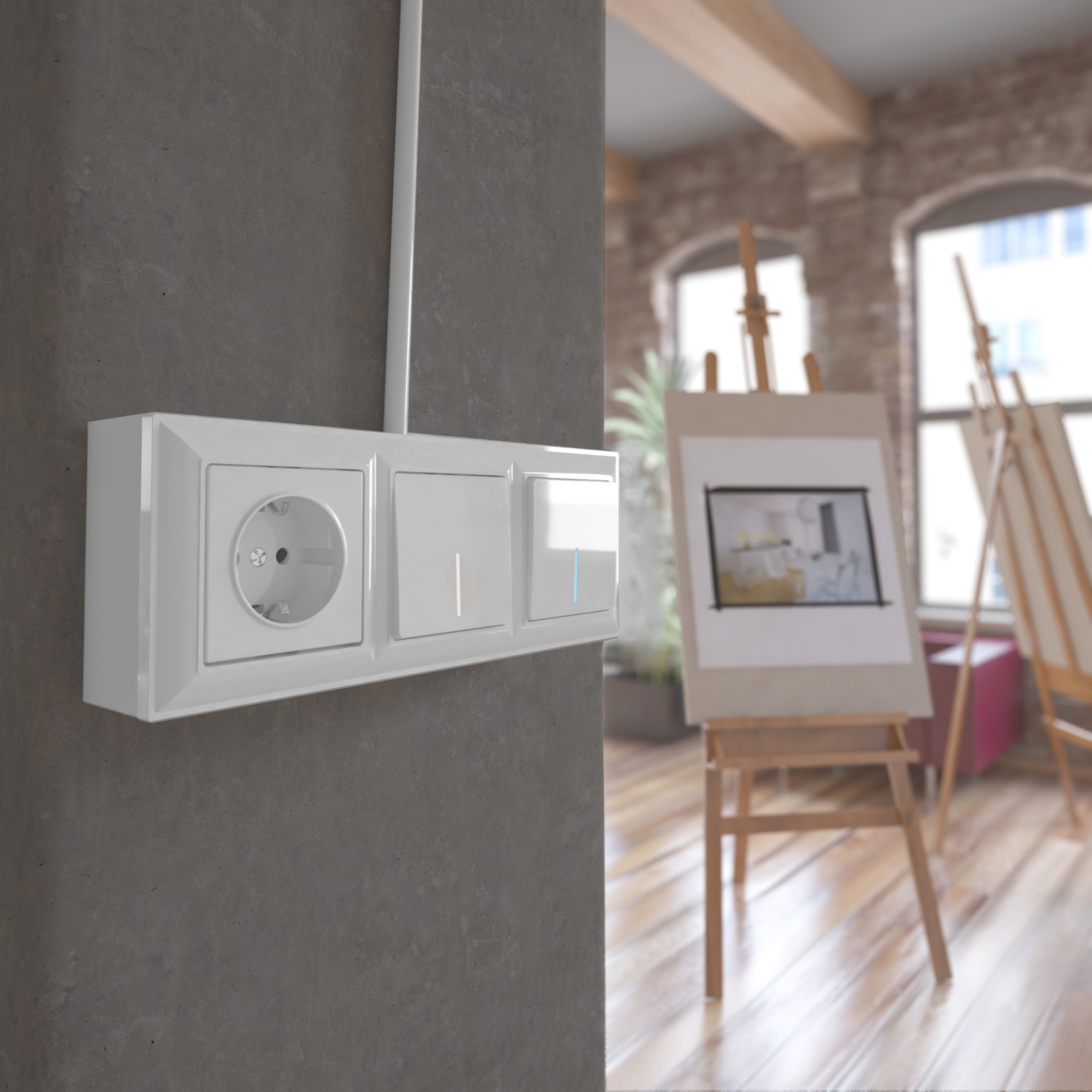 Коробка для накладного монтажа (Белый)