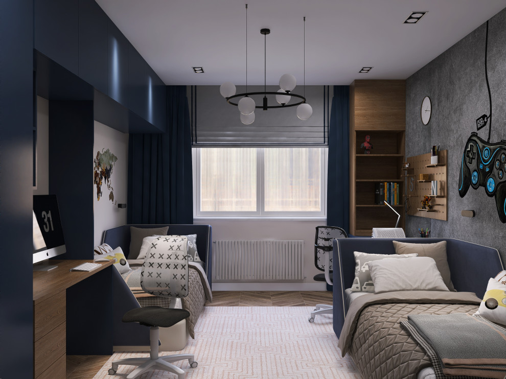 Обложка проекта: Проект детской комнаты для мальчиков-школьников