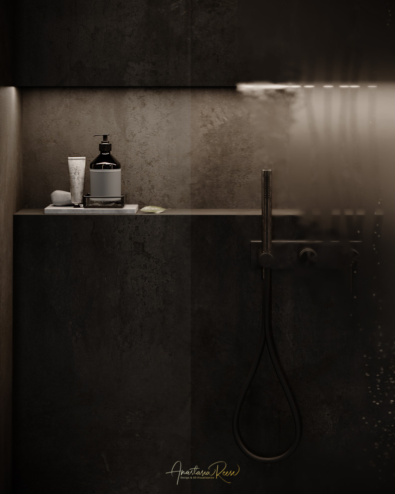 Дизайн проект ванной комнаты "Подземелье"