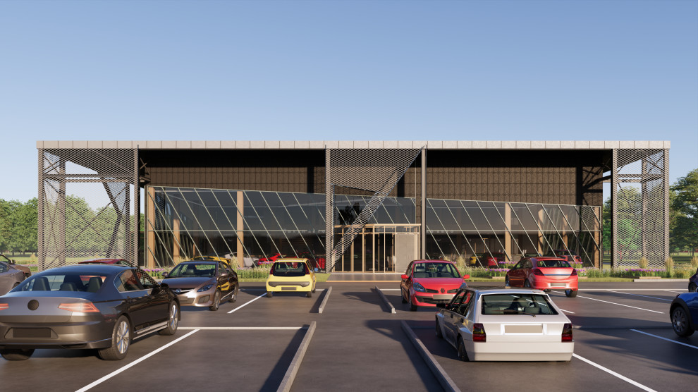 Дизайн интерьера шоу-рума и концепция фасадов для дилерского центра автомобилей