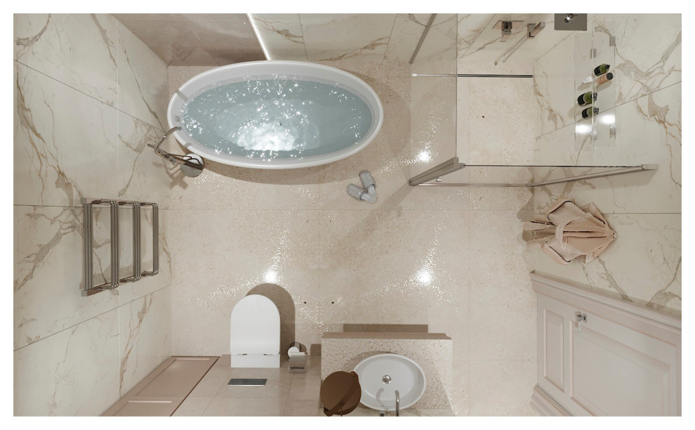 Дизайн-проект (холл, кухня-столовая, ванная комната)