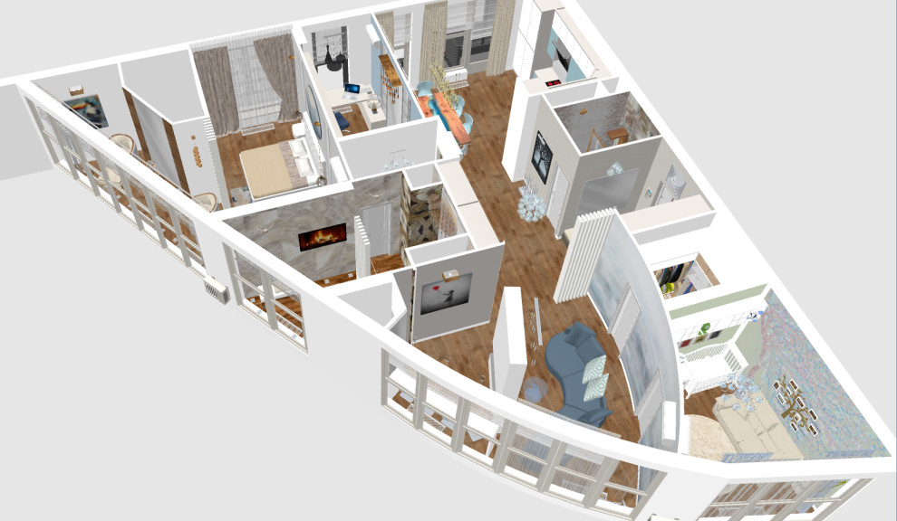 Новогорская Ривьера: квартира свободной планировки для супругов