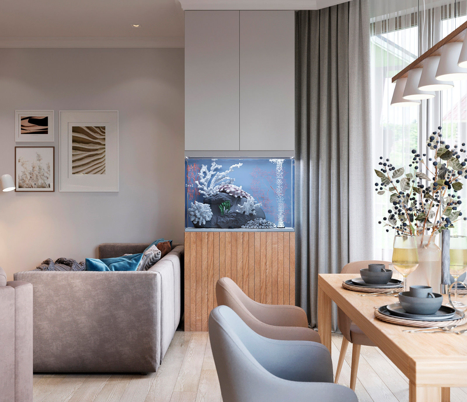 Кухня-гостиная на первом этаже